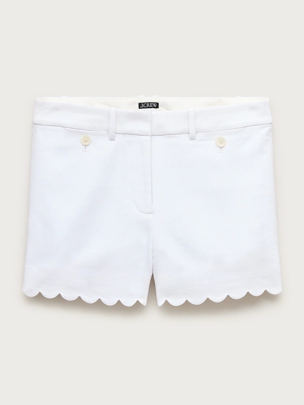 Jcrew 4" scalloped short in Gramercy linen blend Size 0